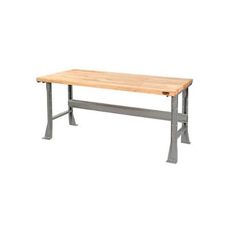 Global Industrial Assembly Workbench, 72 x 36in, Flared Leg, Maple Butcher Block Square Edge 488009